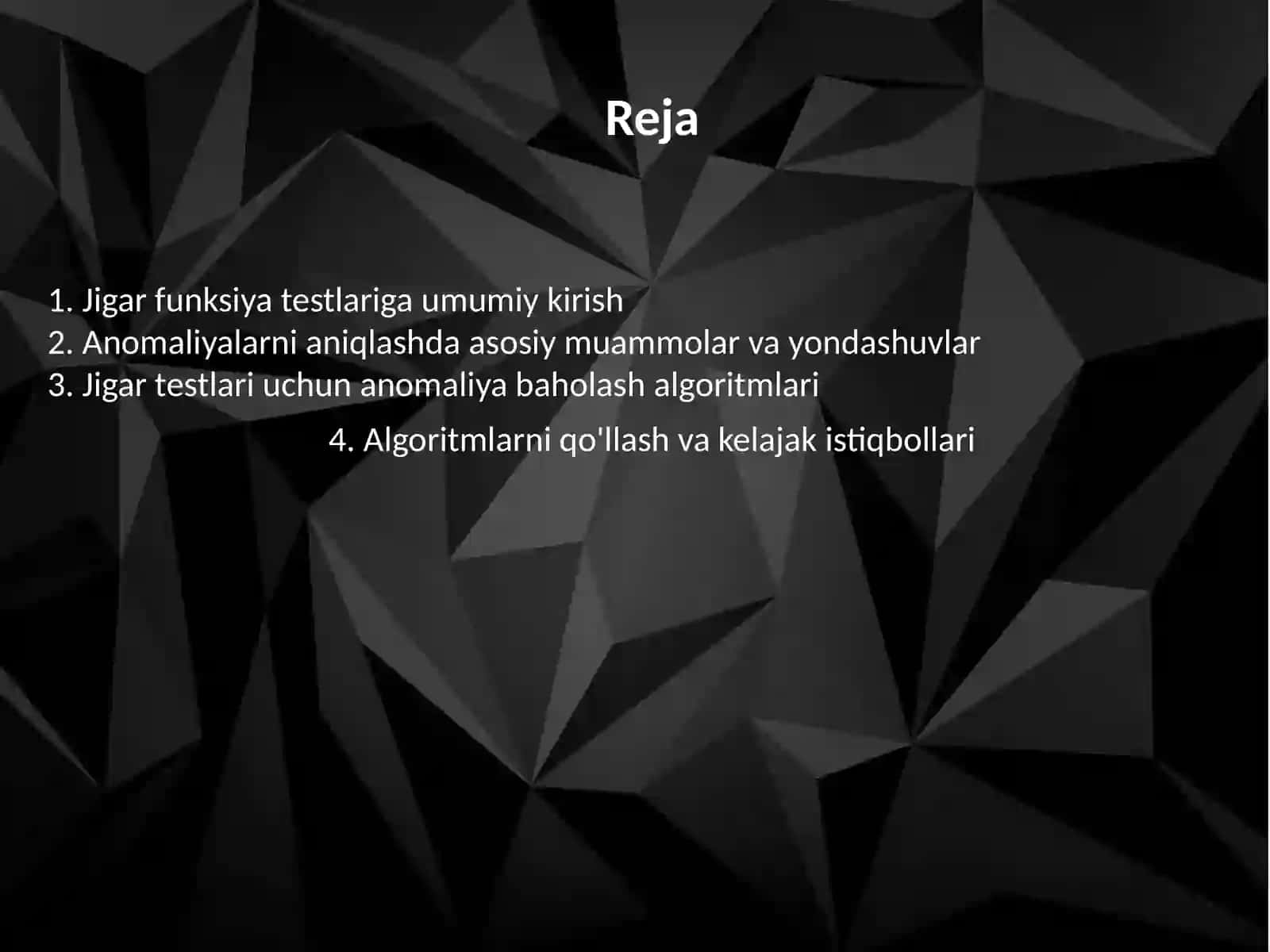 Jigar testlari anomaliyalarni baholash algoritmi 2