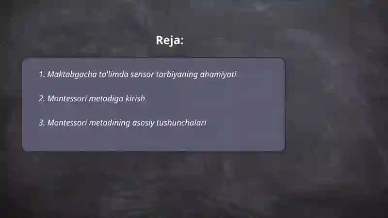 Maktabgacha ta'limda sensor tarbiya. M.Montessori metodi haqida tushuncha 2
