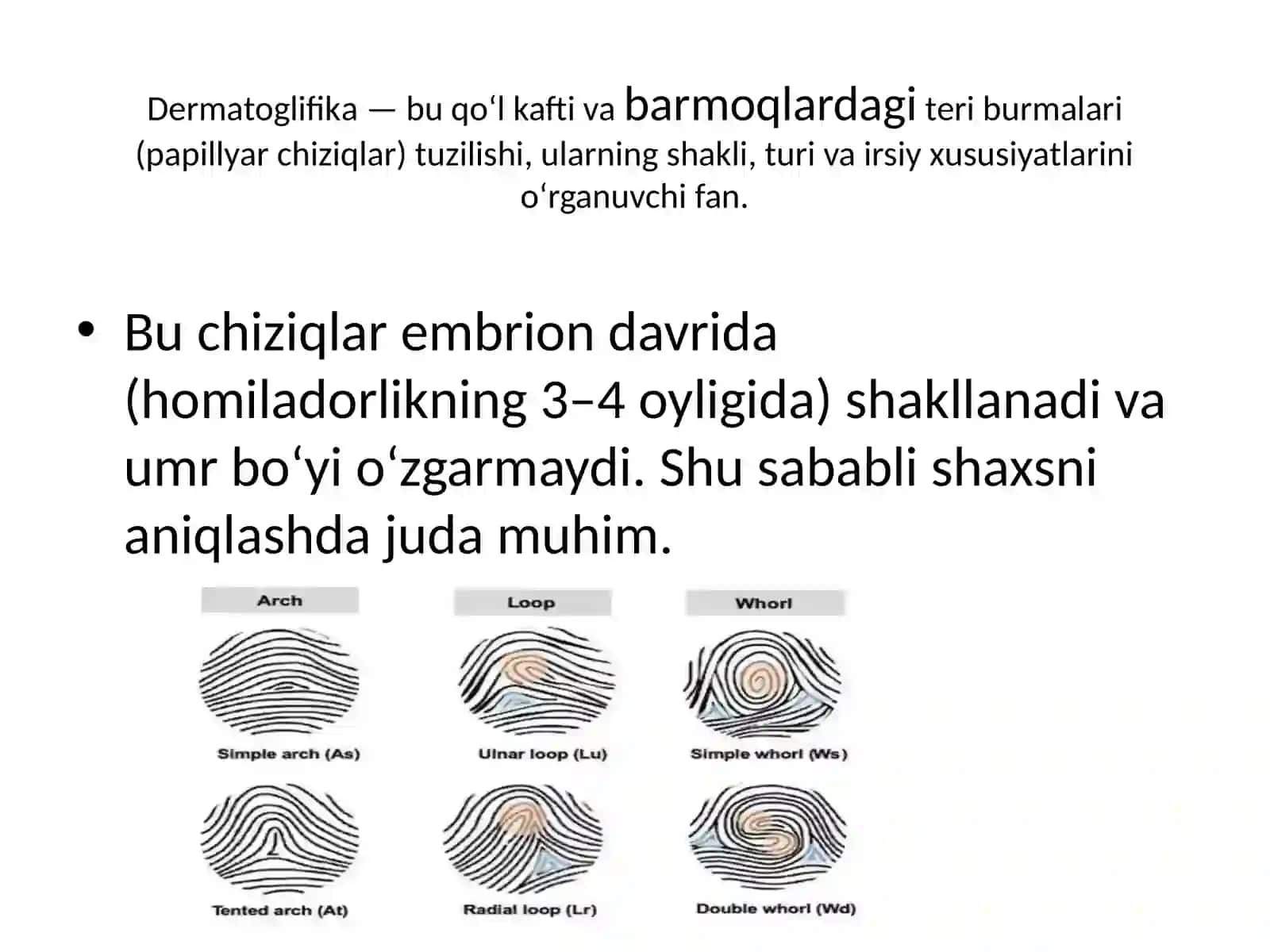 Odam genetikasi metodlari: dermatoglifik, populyasionstatistik, biokimyoviy 2