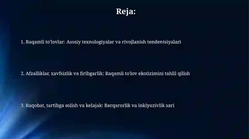 Raqamli to'lovlar inovatsiyasi 2