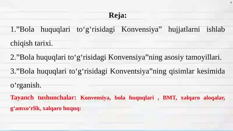 Maktabgacha ta’lim tashkilotlarida ”Bola huquqlari to’g’risidagi Konvensiya”dan foydalanish 2