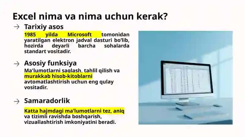 MS Excel dasturi 2