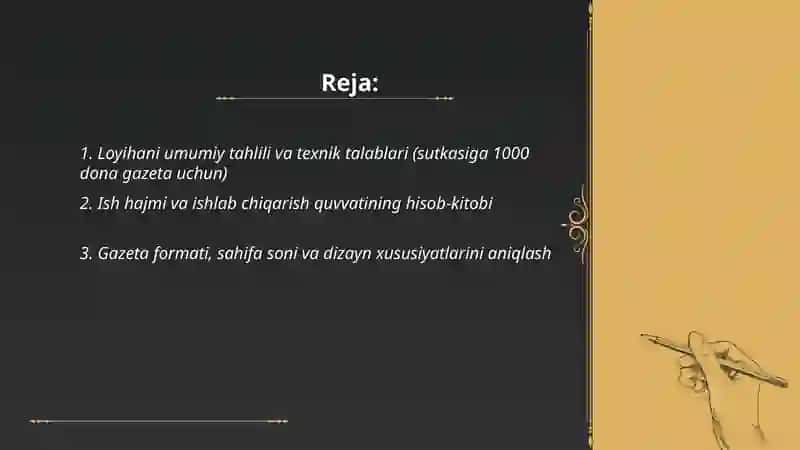 Quvvati sutkasiga 1000 dona bo'lgan gazeta ishlab chiqarish texnologiyasi 2