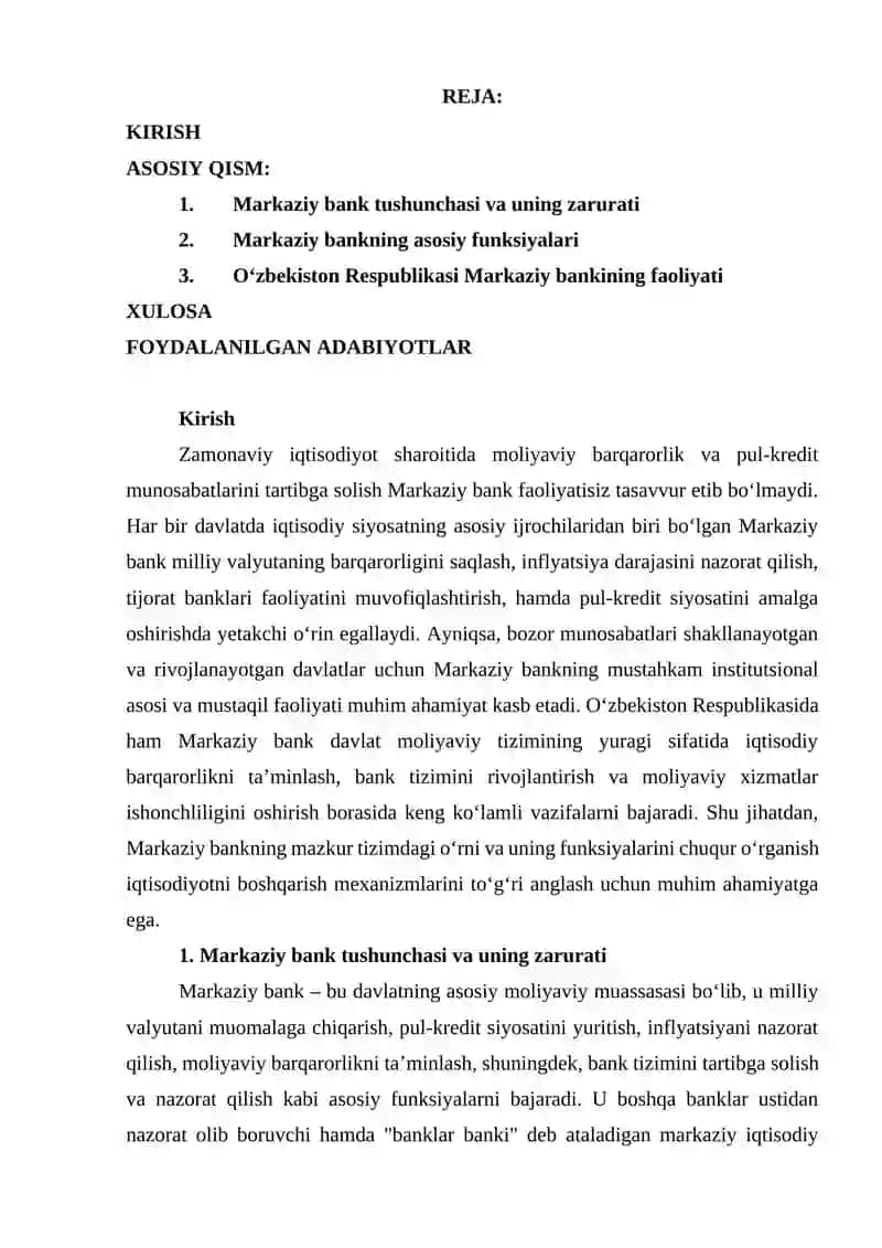 Markaziy bank va uning funksiyalari 2