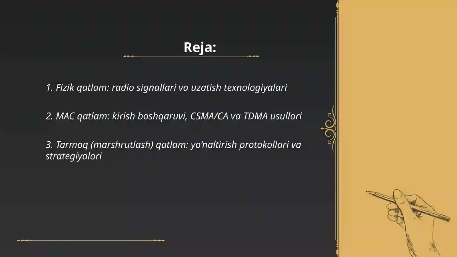 Simsiz sensor tarmoq WSN pratakollari steki:umumiy tuzilma 2