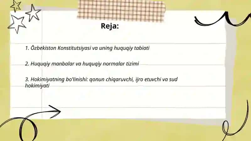 Õzbekiston davlati huquqi va asoslari 2
