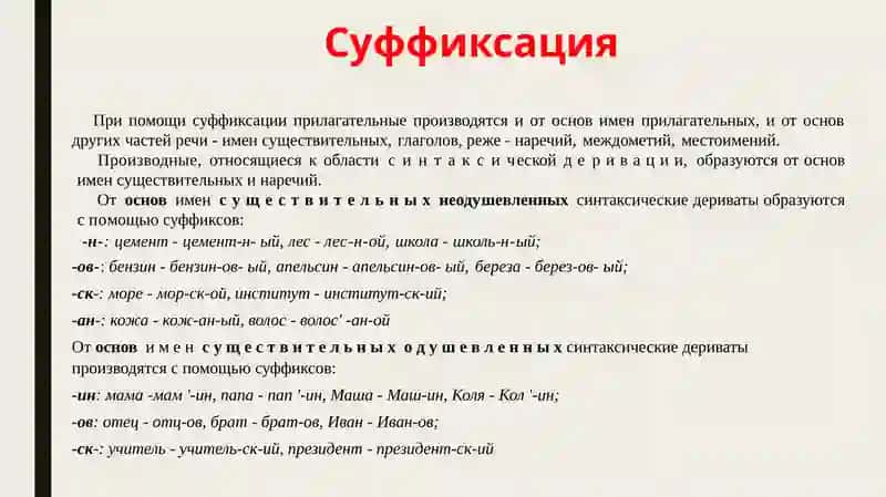 СЛОВООБРАЗОВАНИЕ ИМЕН ПРИЛАГАТЕЛЬНЫХ 2