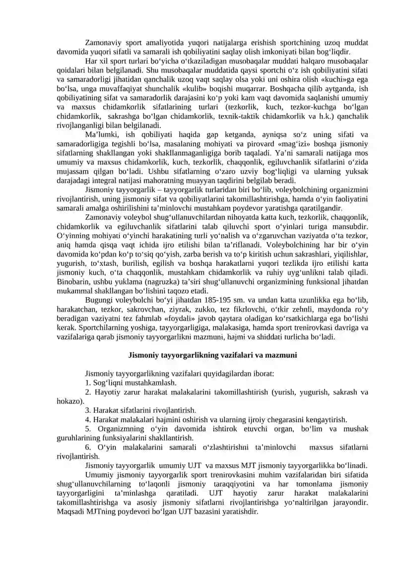 Umumiy va maxsus jismoniy sifatlarni rivojlantirish metodikasi 2