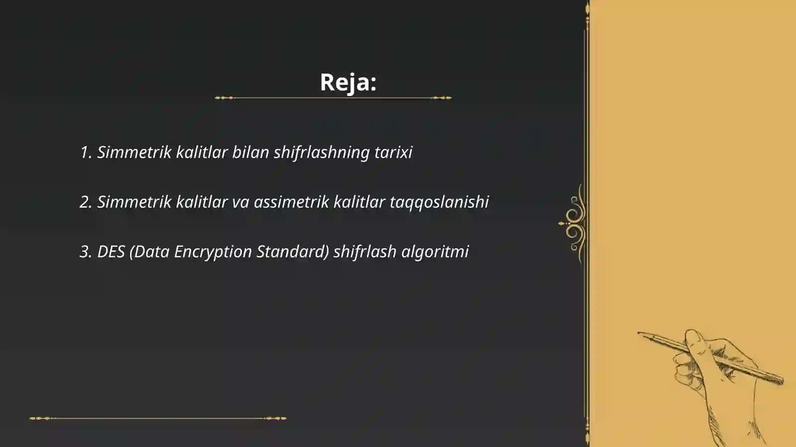 Simmetrik kalitlar bilan shifrlash 2