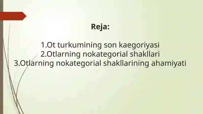 ot turkumining son kategoriyasi 2