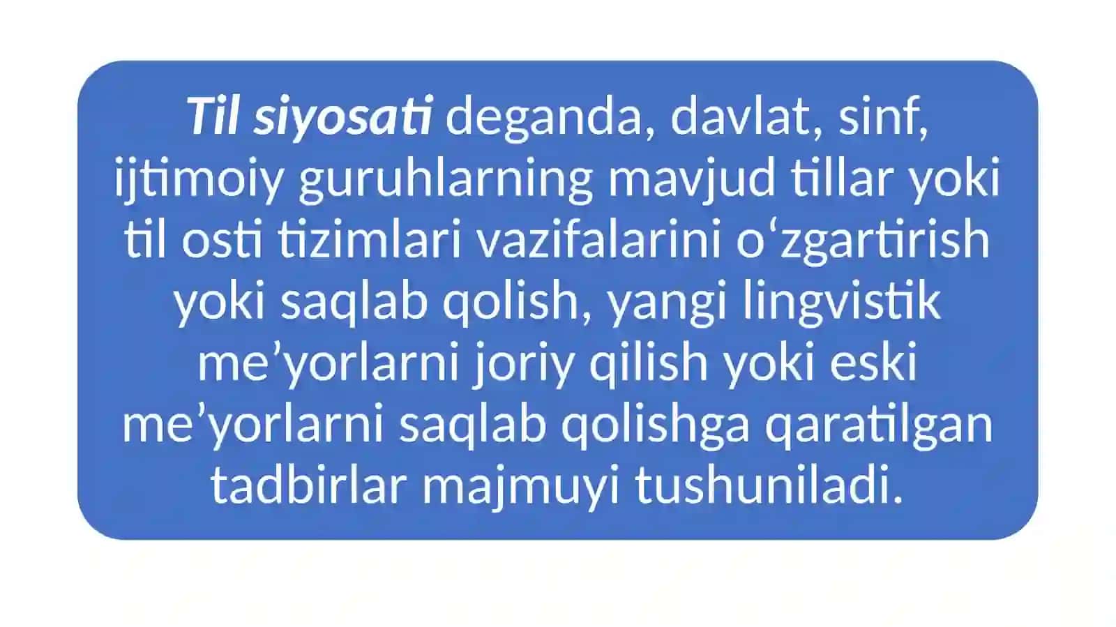 O‘zbekistondagitilsiyosatinidavrlashtirish 2