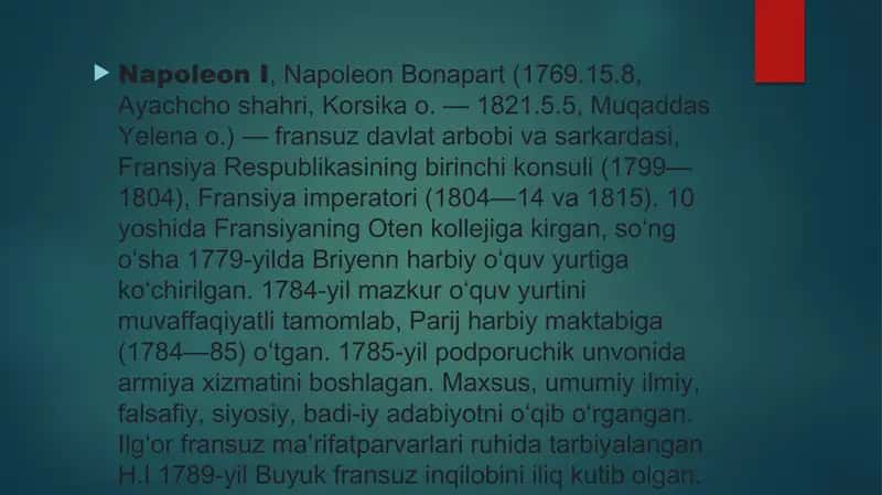 Napoleon Bonapartning faoliyati 2