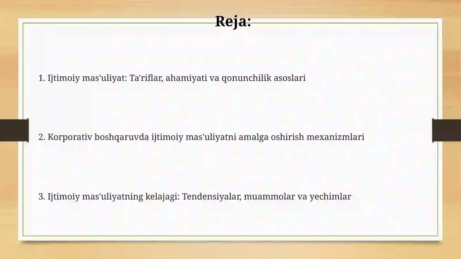 Boshqaruvdaijtimoiyma'suliyatkafolativamajburiyat 2