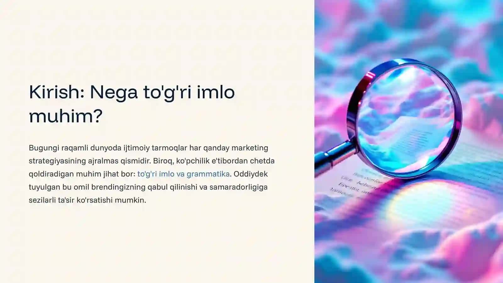 Marketing tizimi: Ijtimoiy tarmoqlardagi imlo muammolari 2