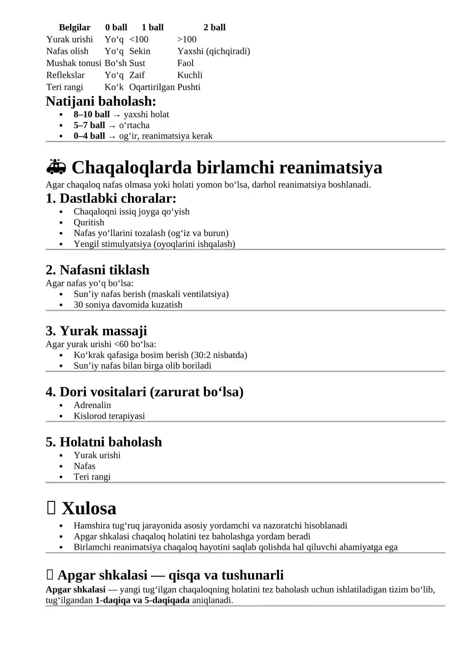 Tug‘ruq jarayonida hamshiraning vazifalari va parvarishi 2