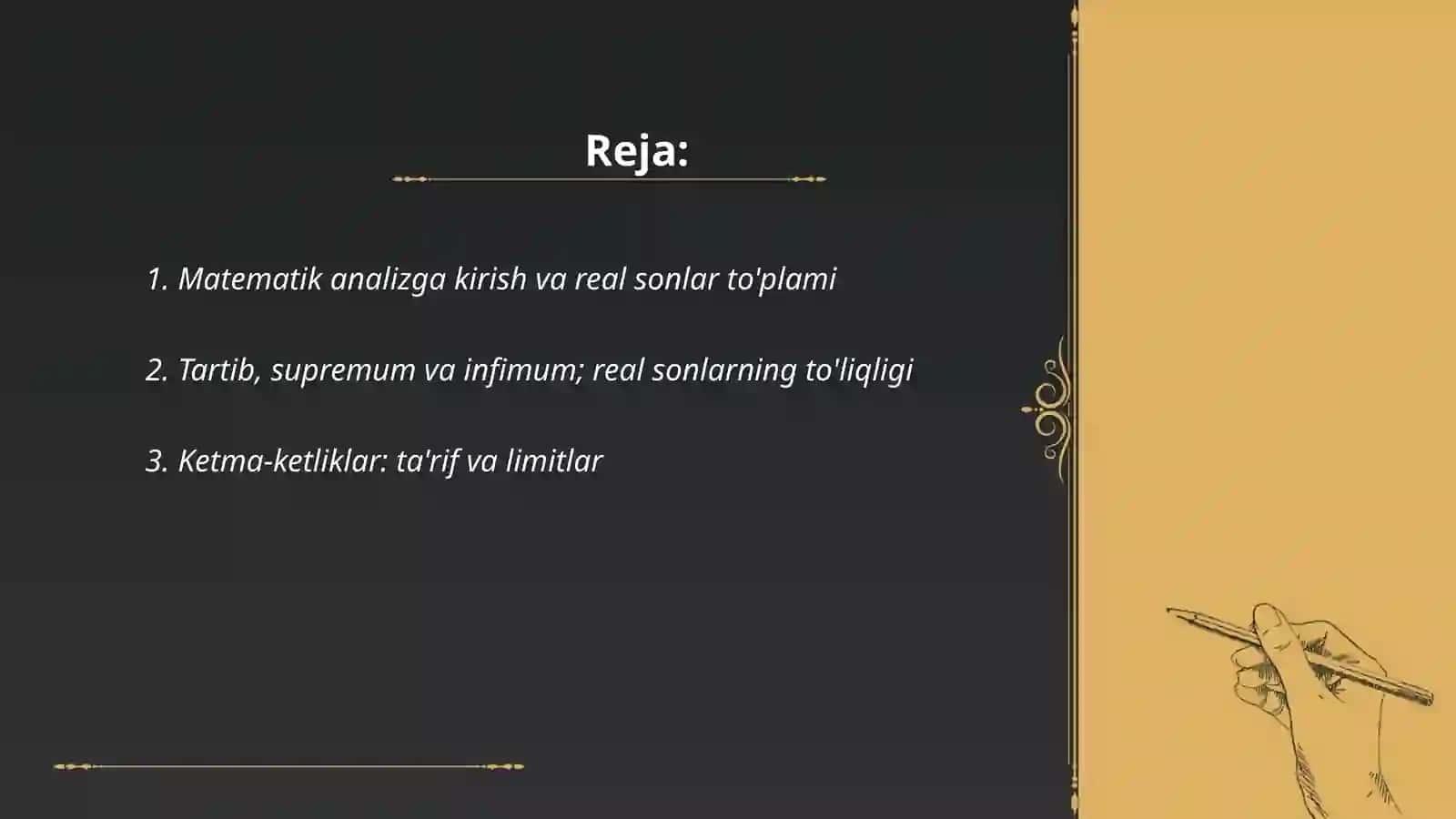 Matematik analizga kirish 2