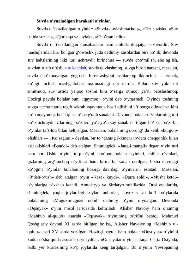 Suvda O'ynaladigan Harakatli O'yinlar 2