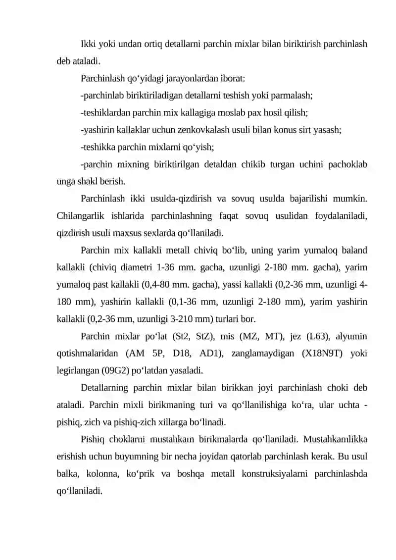 PARCHINLASH JARAYONI 2
