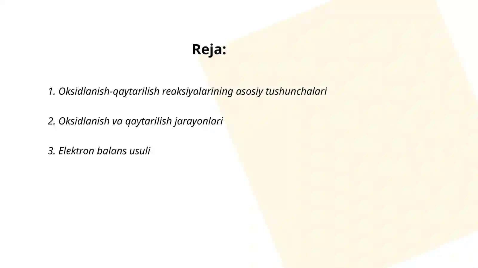 Oksidlanish-qaytarilish reaksiyalarini tuzish 2
