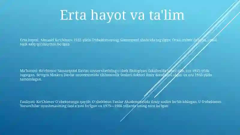Abusaid Ko'Chimov Hayoti Ijodi Faoliyati 2