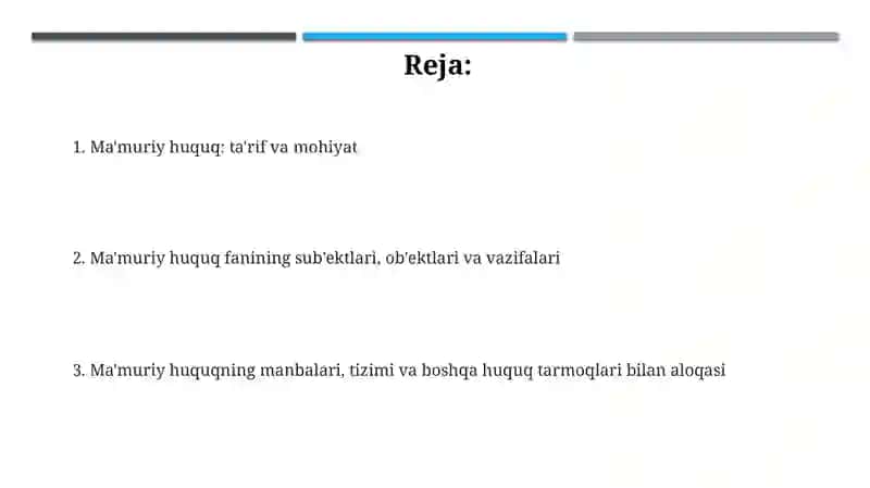 Ma'muriy Huquq Faniga Kirish 2