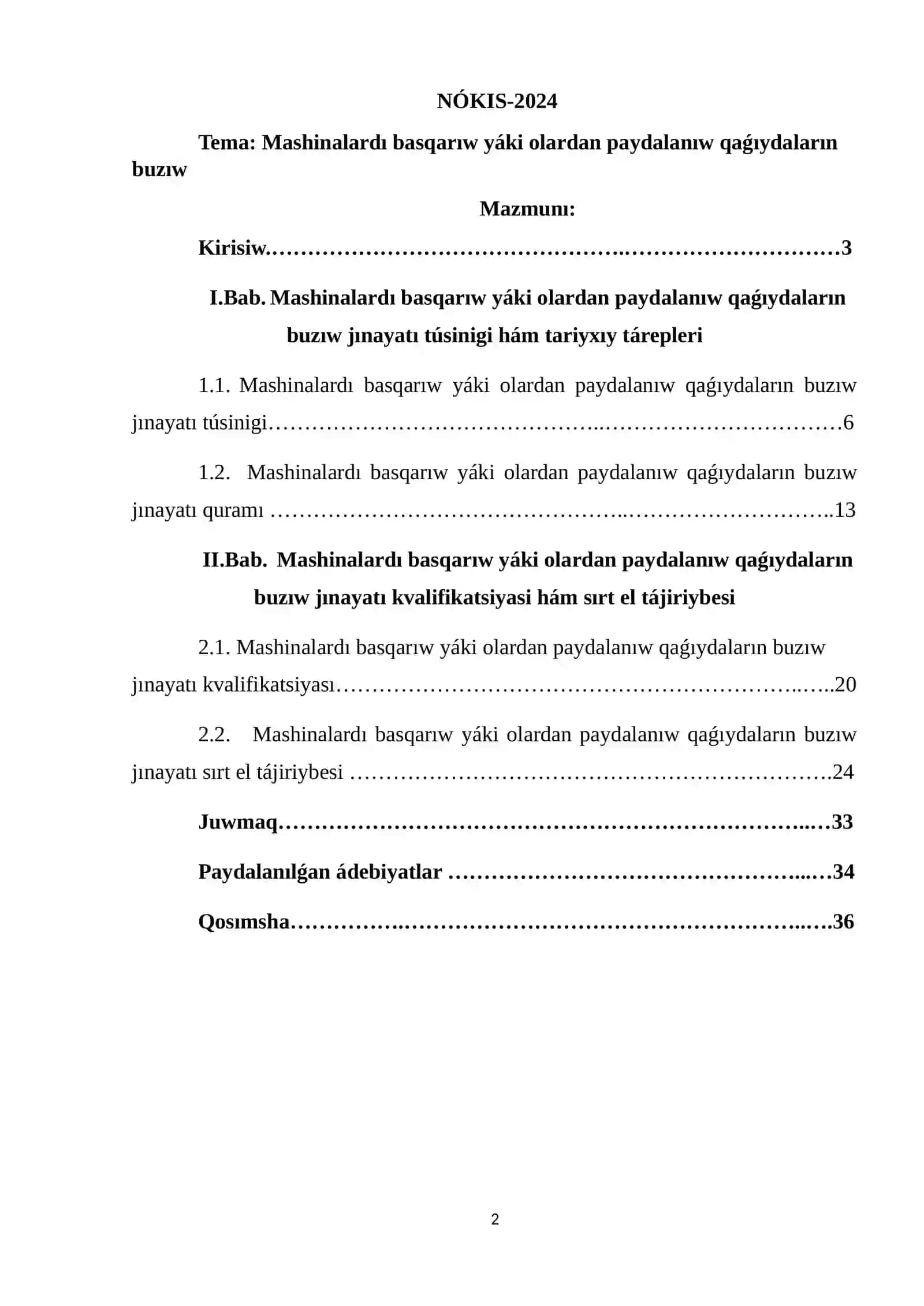 Mashinalardı basqarıw yáki olardan paydalanıw qaǵıydaların buzıw 2