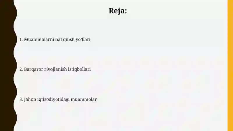 Jahon iqtisodiyotida global muammolari va uni xal qilish yo'llari 2