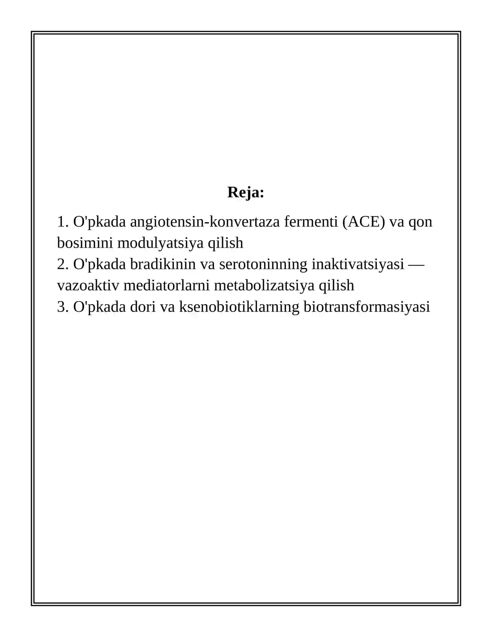 O'PKANING NAFASGA OID BO'LMAGAN FUNKSIYALAR 2