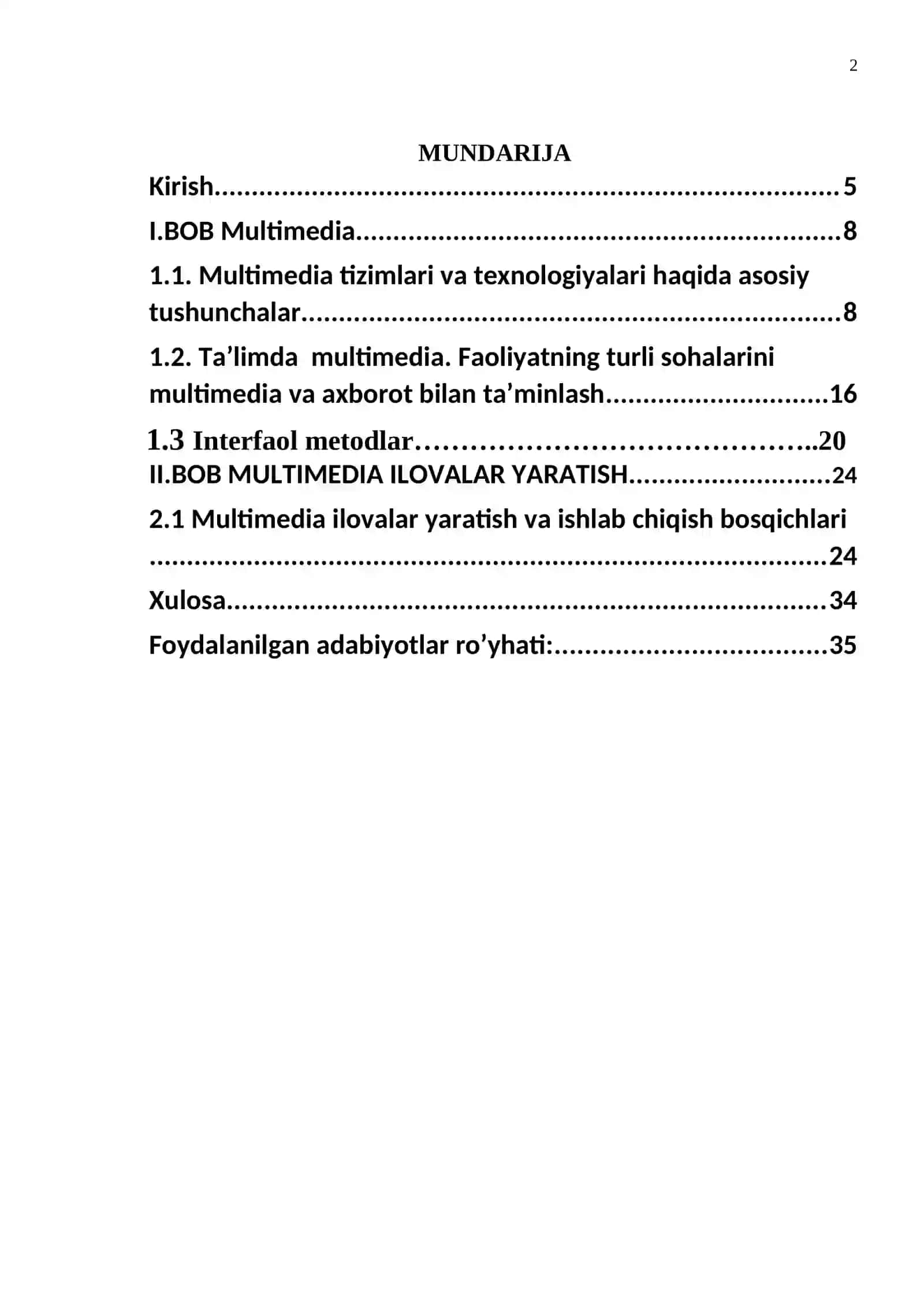 Multimediya texnologiyasi va undan o’quv jarayonida foydalanish 2