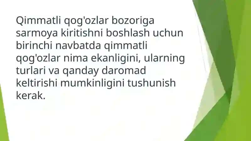 Qimmatli qog'ozlarning asosiy turlari – aksiya va obligatsiyalar 2