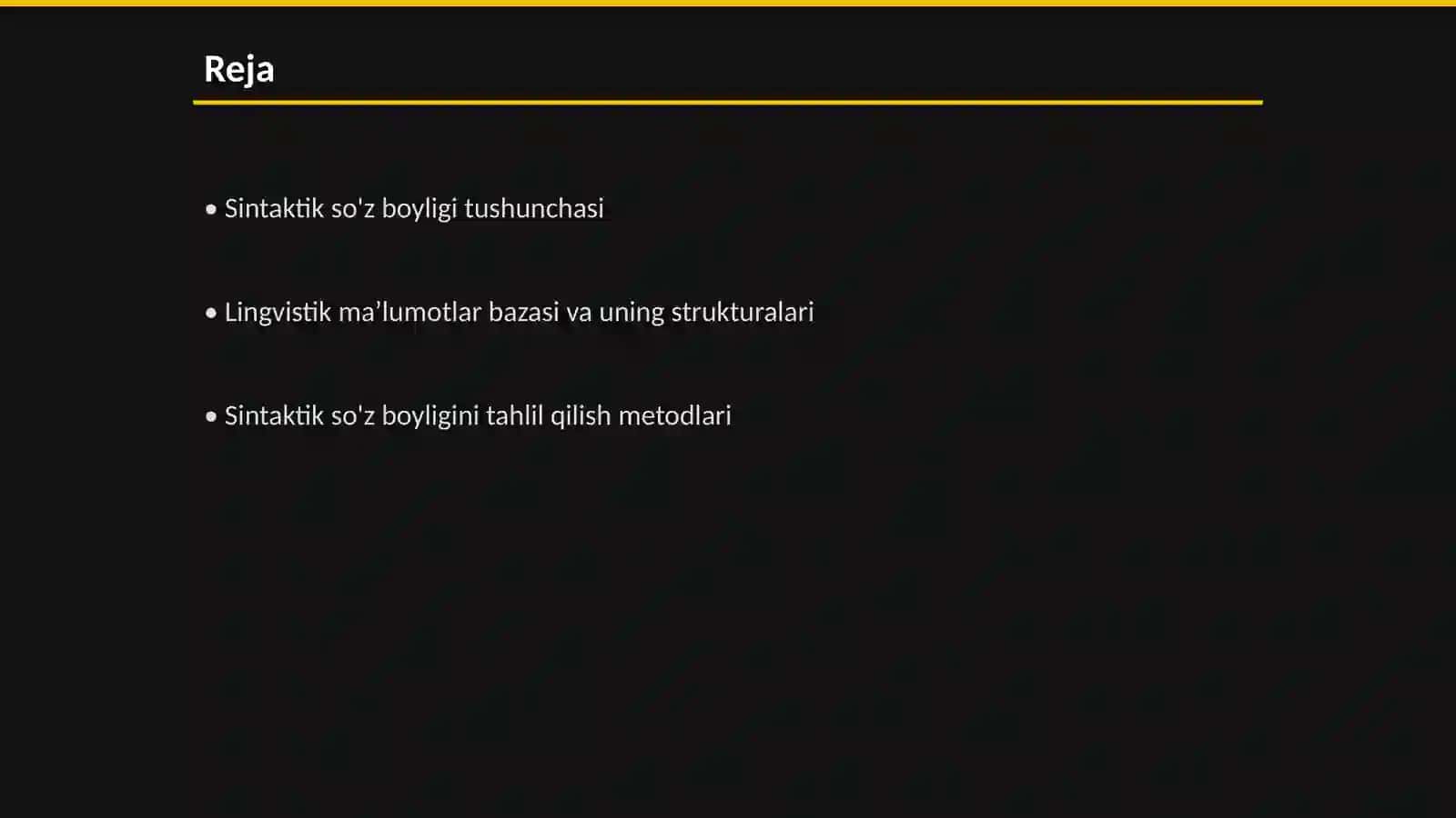 Lingvistik maʼlumotlar bazasining tuzilishida sintaktik soʻz boyligi 2