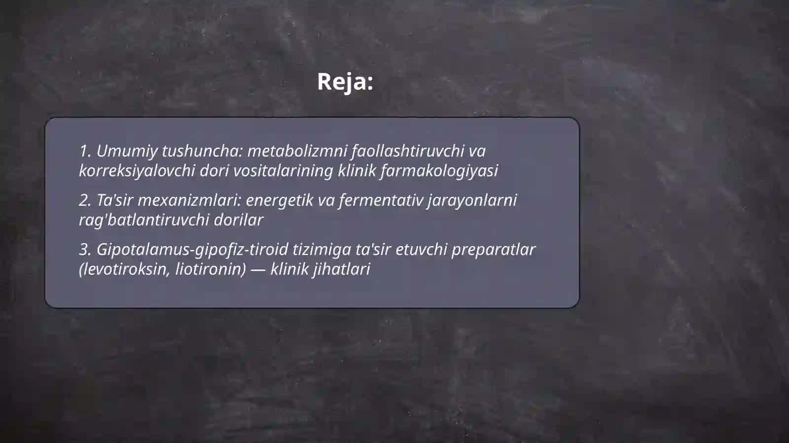 Metabolizmni faollashtiruvchi va karreksiyalovchi dori vositalarining klinik farmakologiyasi 2