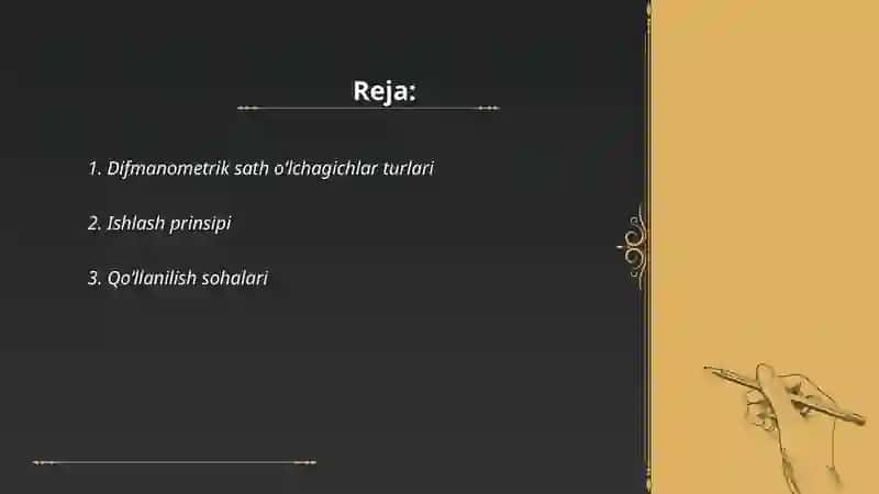 Difmanometrik sath oʻlchagichlar 2
