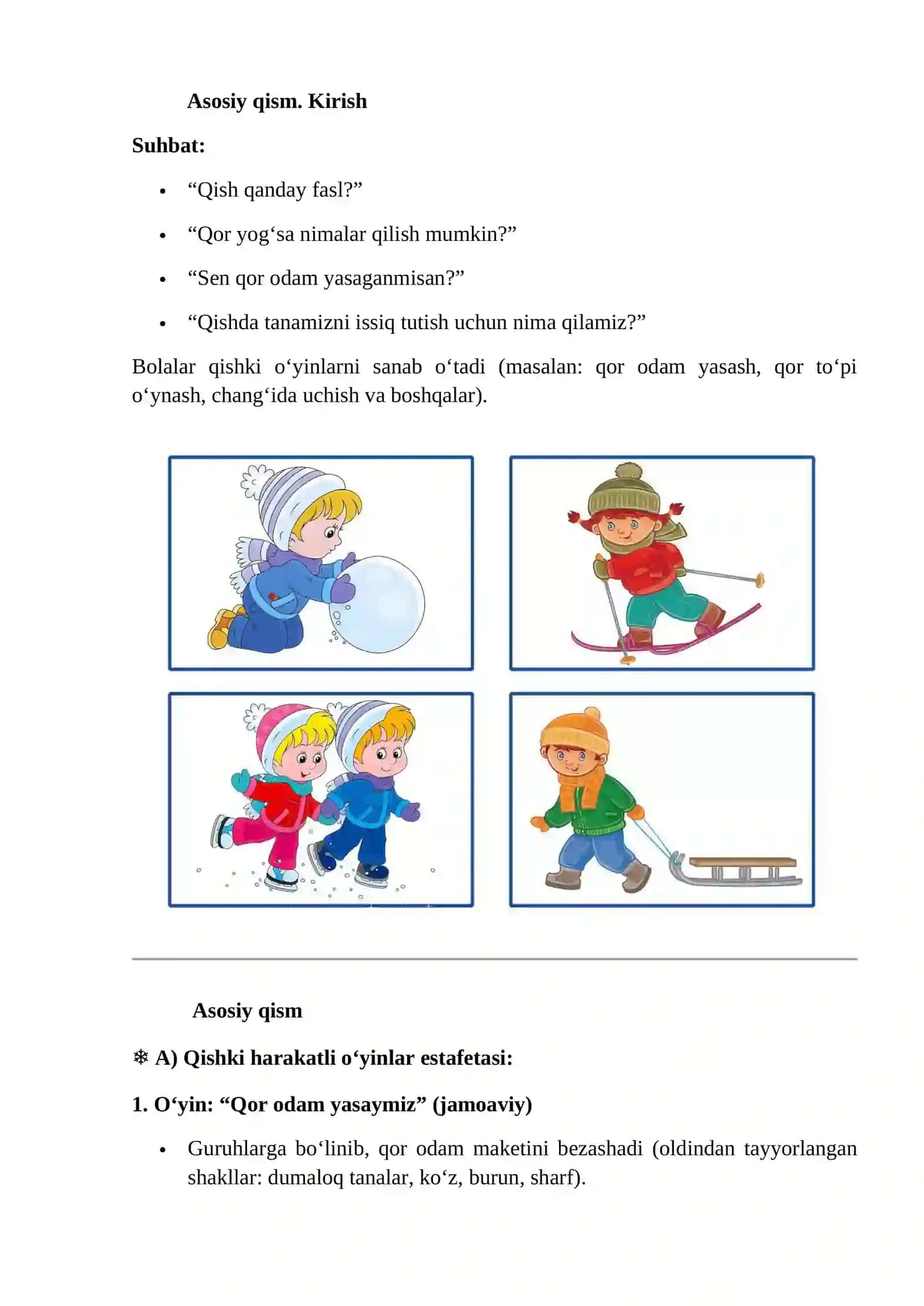 Qishki ko`ngilochar o`yinlar 2