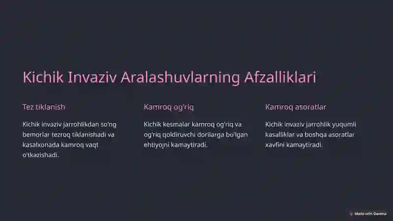 Jarrohlikda Kichik Invaziv Aralashuvlar 2