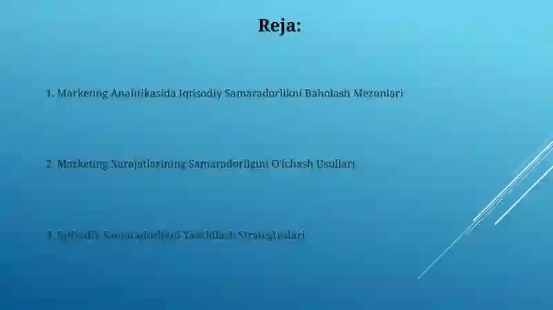 Marketing Analitikasida Iqtisodiy Samaradorlikni Baholash Mezonlari 2