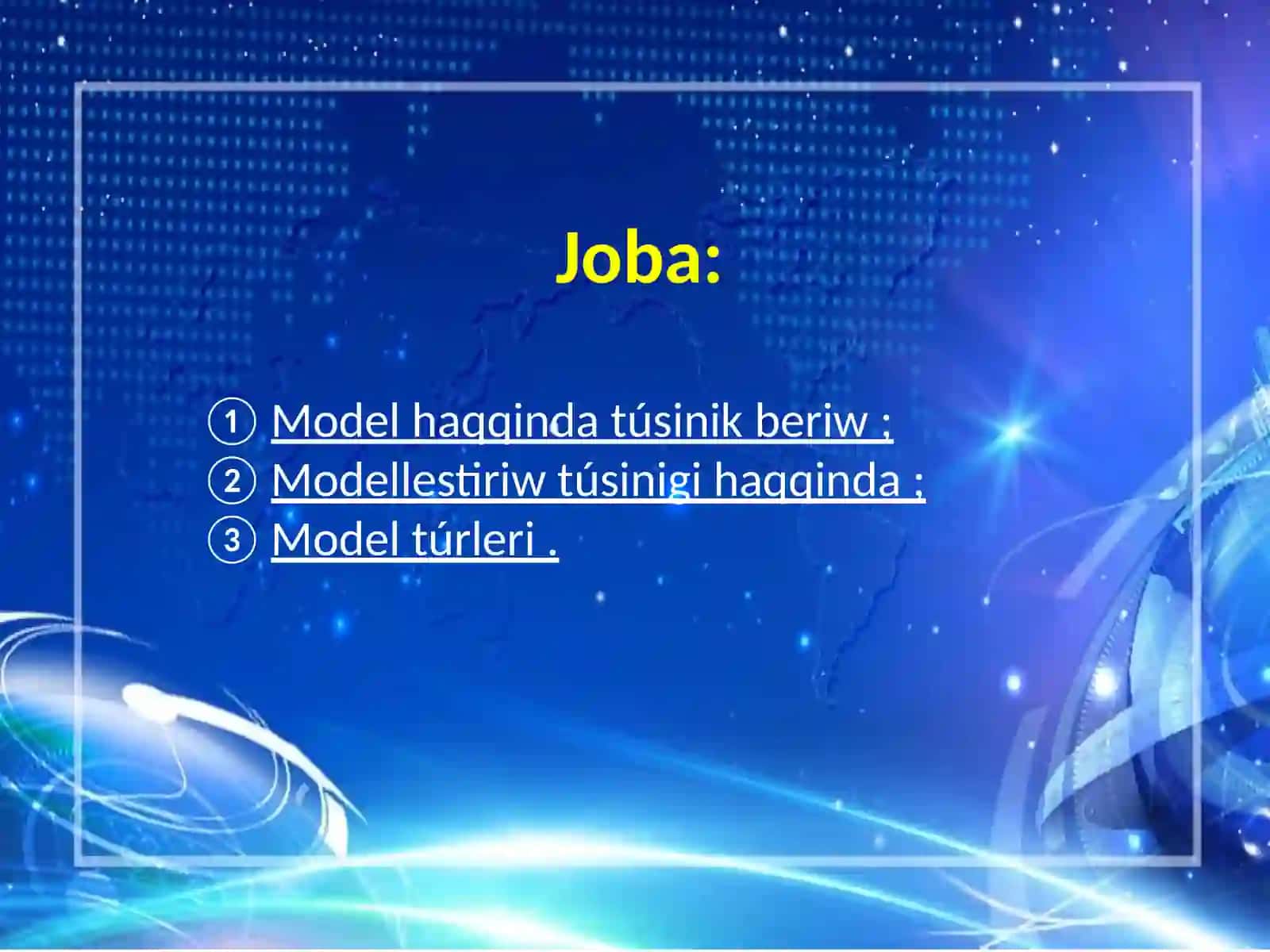 Axbarat texnologiyalari hám processleri matematik modellestiriw 2