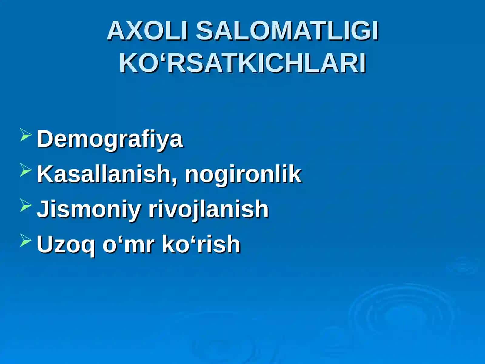 Aholi orasida demografik jarayonlarni o‘rganish usullari 2