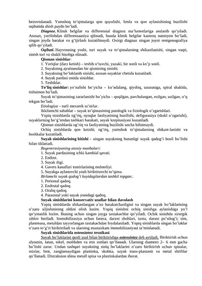 Laboratoriya mashg'uloti "Suyak sinishlarini zamonaviy usullar bilan davolash" 2