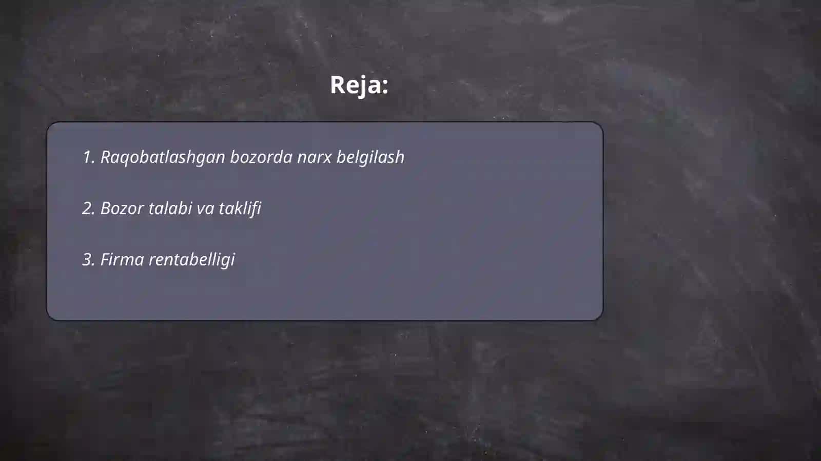 Raqobatlashgan bozorda narx belgilash 2