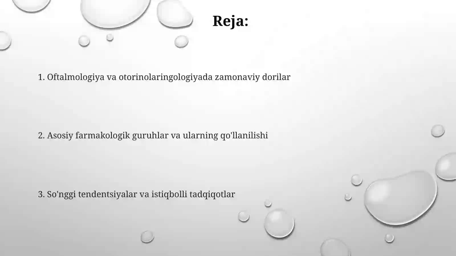 Oftalmologiya va otorinolaringologiyada qo'llaniladigan zamonaviy preparatlar 2