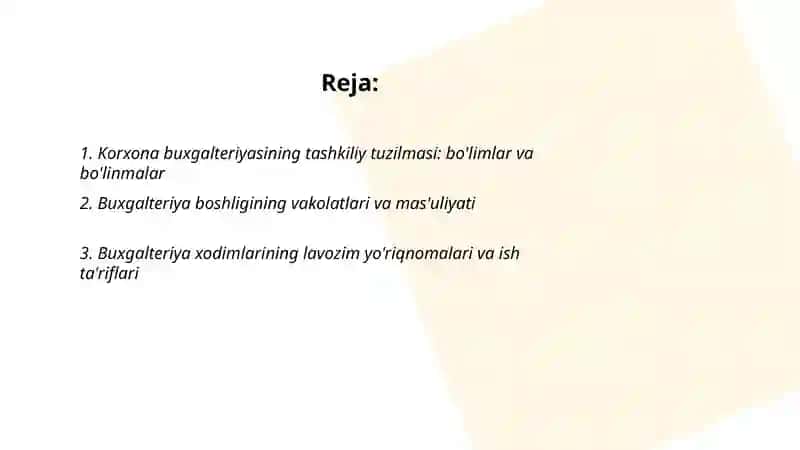 Korxona buxgalteriyasini tashkiliy tuzilmasi 2