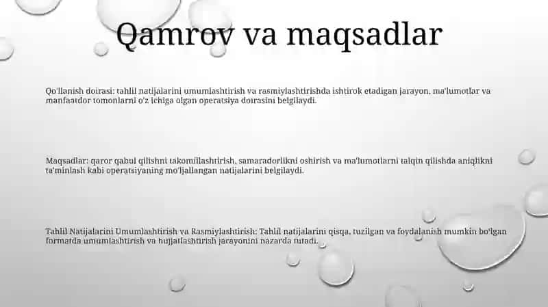 Tahlil Natijalarini Umumlashtirish Va Rasmiylashtirish 2
