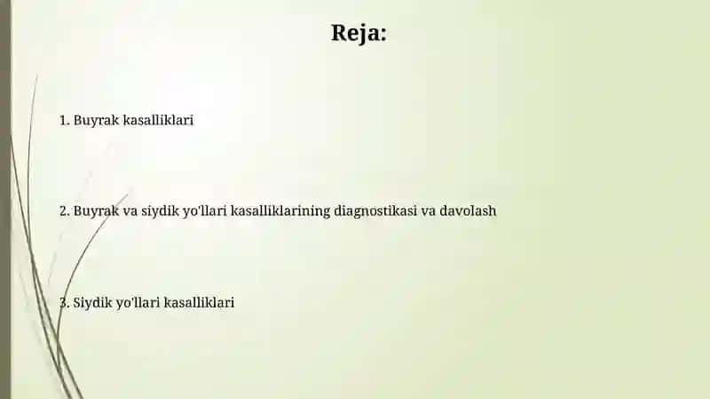Buyrak va siydik ajratuv yoʻllari kasalliklari 2