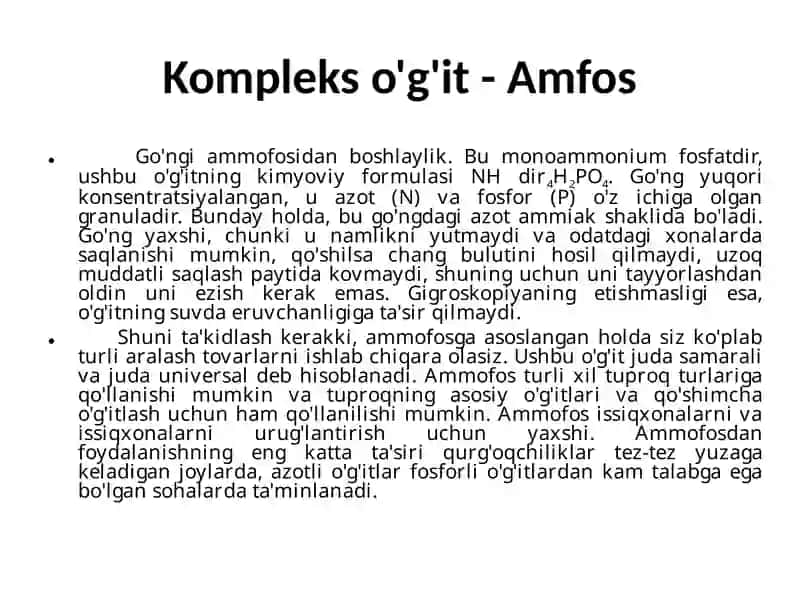 Kompleks o’gitlar 2
