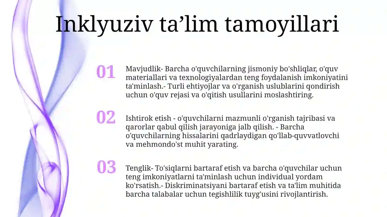 Inklyuziv Talim Kursning Pertmeti Obekti Tamoyilari MaqsadVaVazifalari 2