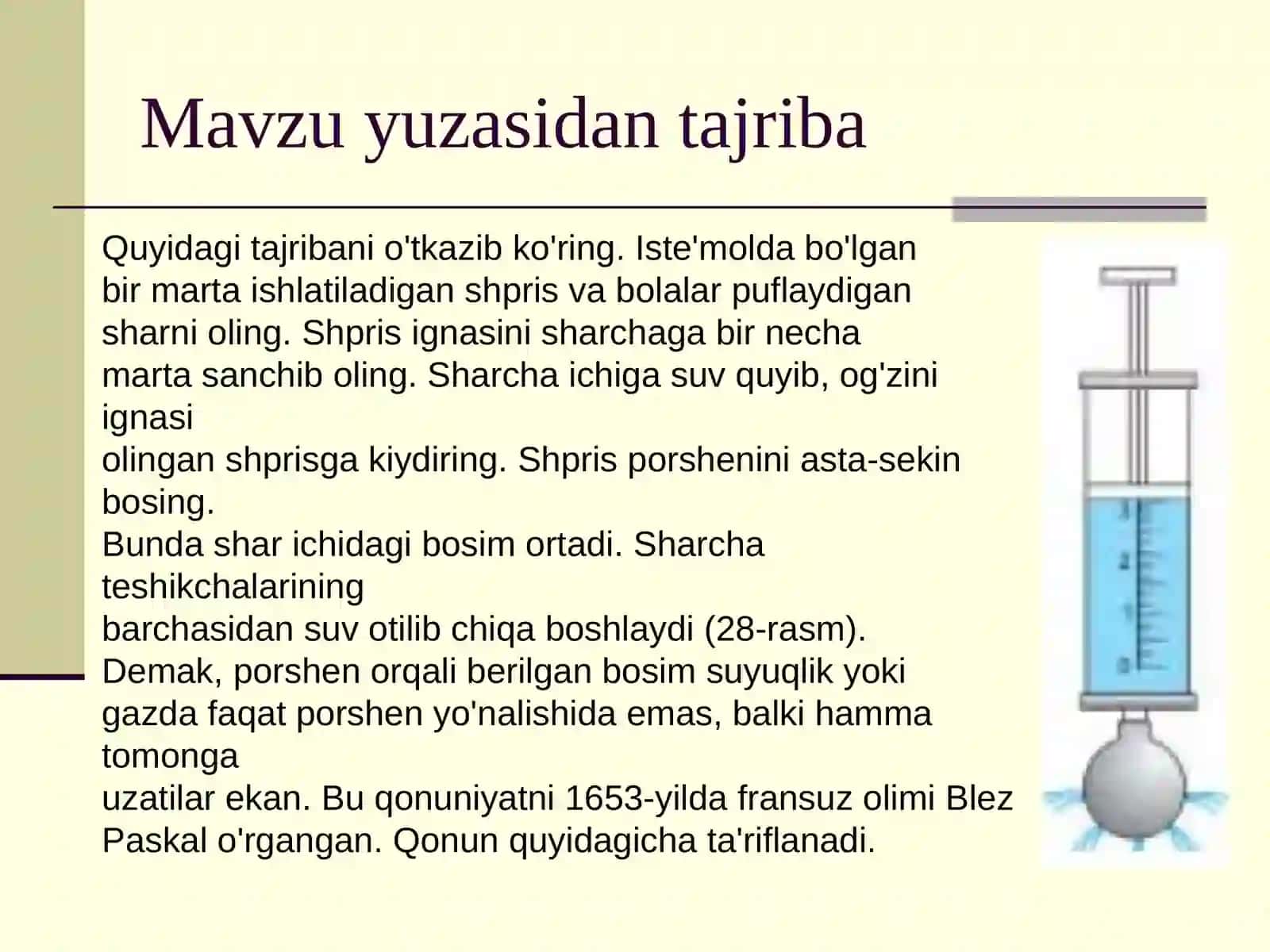 Mavzu yuzasidan tajriba 2