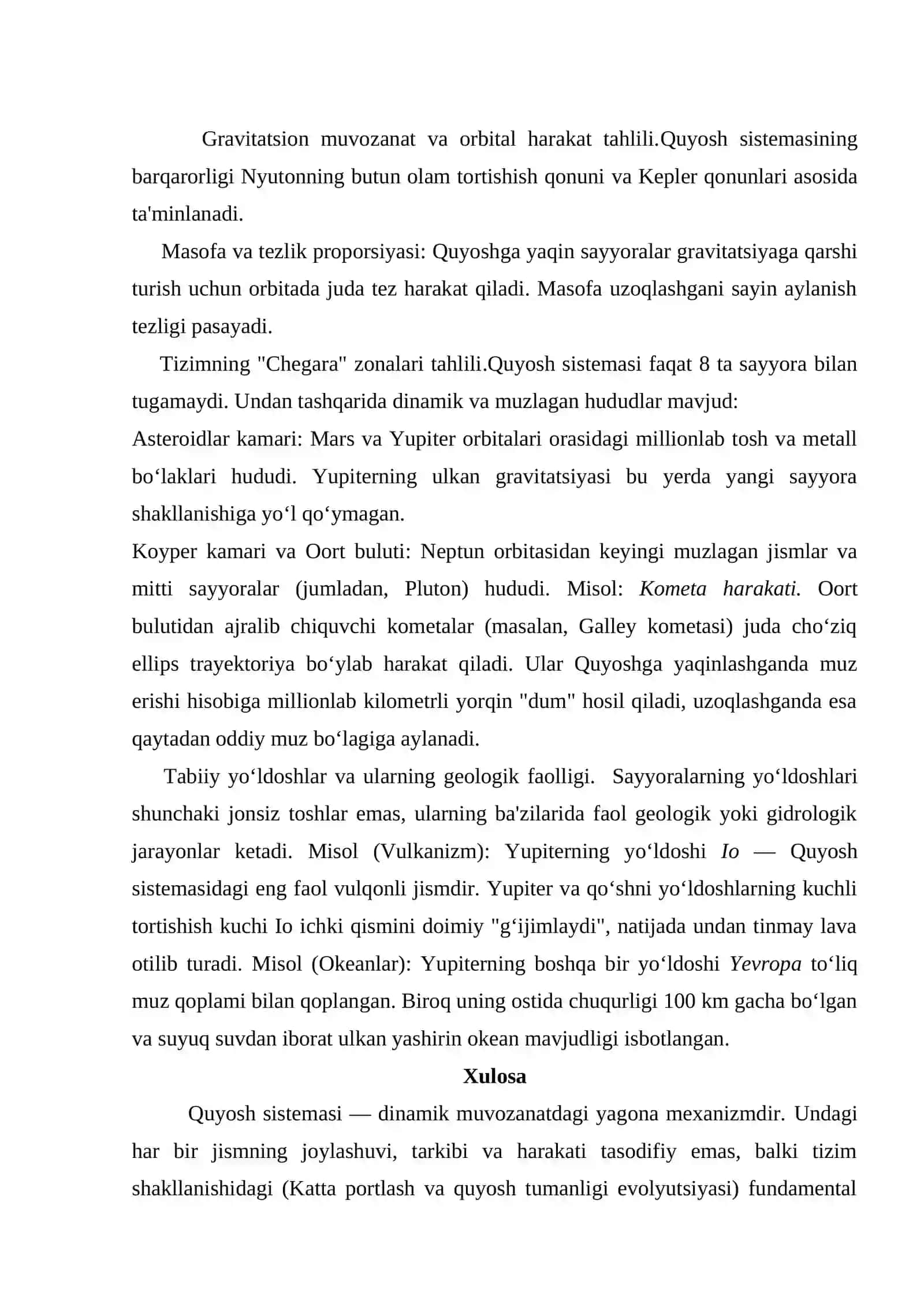 Quyosh sistemasi: Strukturaviy va fizik-kimyoviy tahlil 2