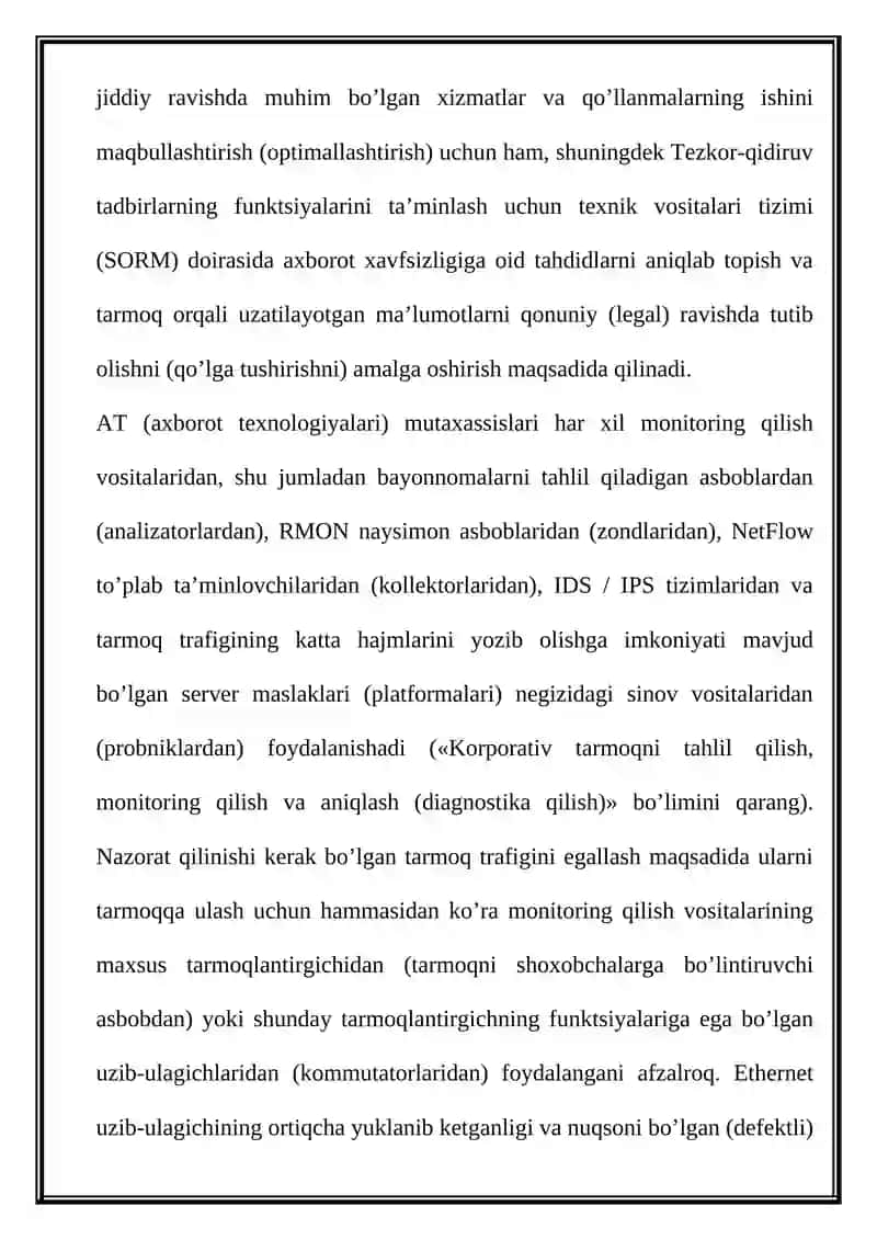 MOBIL MONITORING TIZIMLARI DASTURIY TA’MINOTI VA TARMOQ TEXNOLOGIYALARI 2