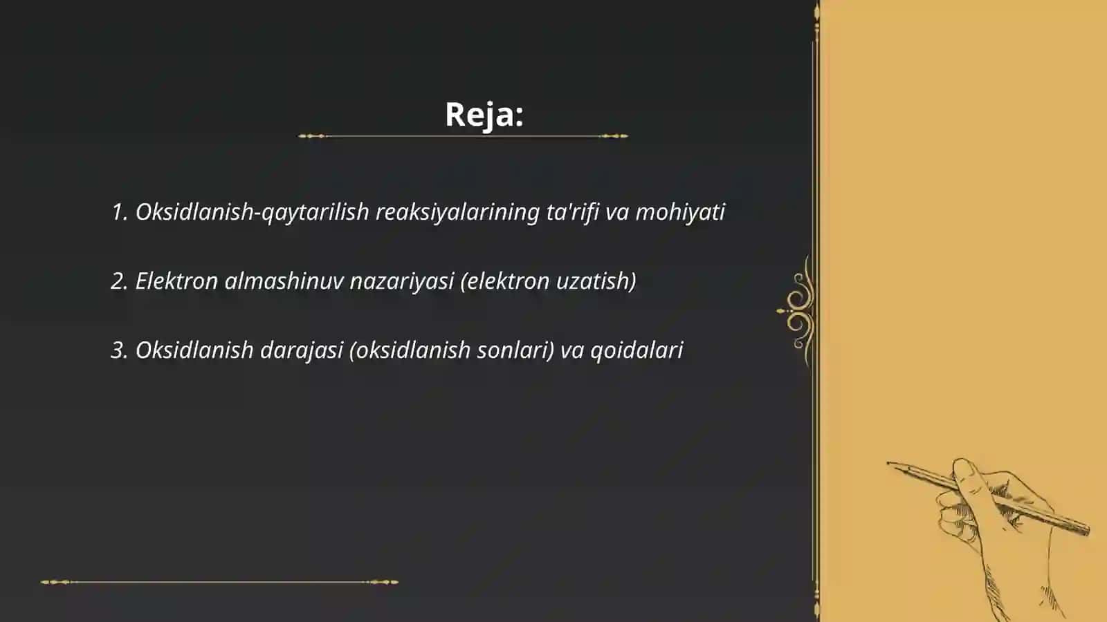 Oksidlanish qaytarilish reaksiyalarining mohiyati 2